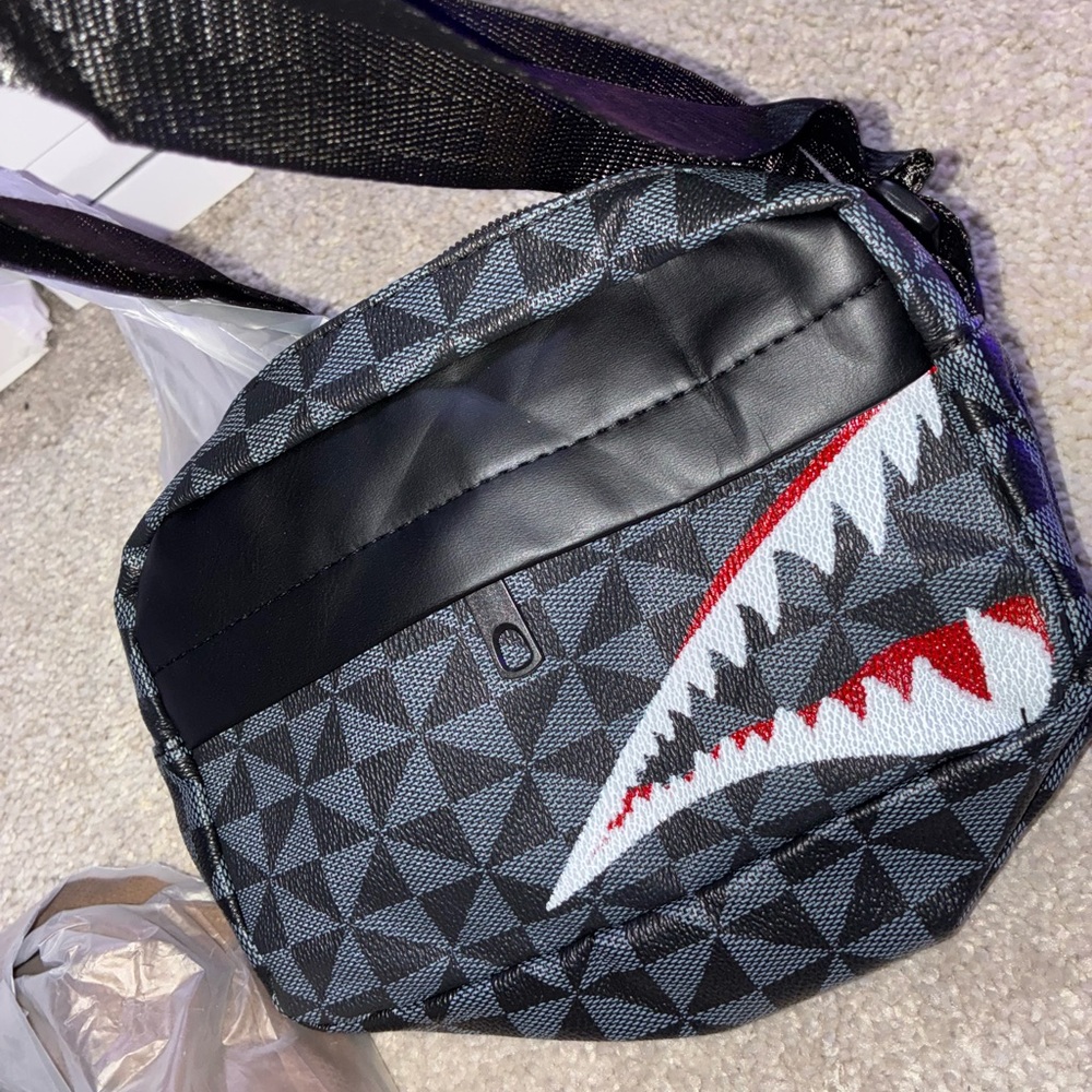 Others Follow Black and Gray Kids Shark Bag